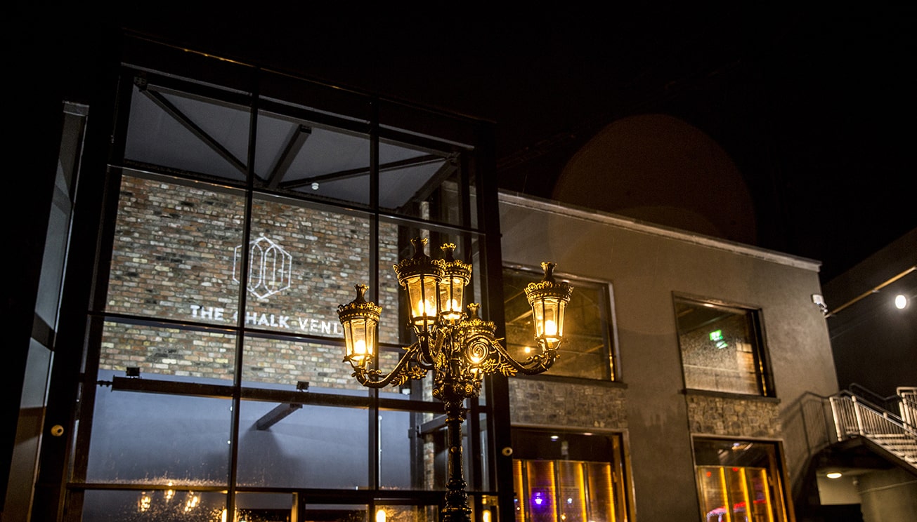 Lanterns at the front of the venue