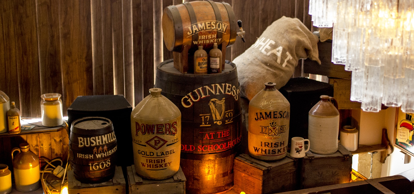 Whiskey barrel display